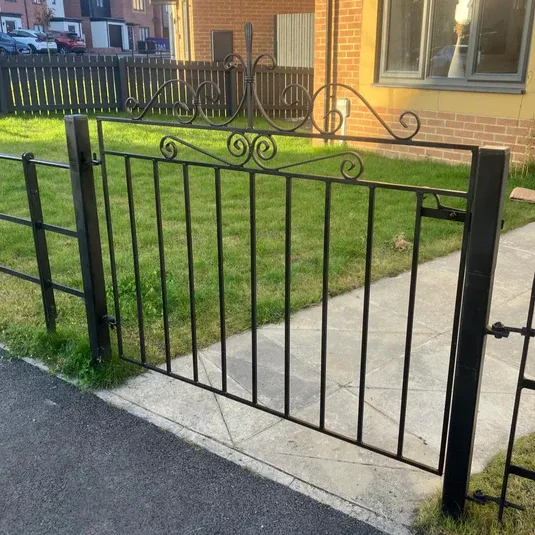 A decorativewrought iron gate