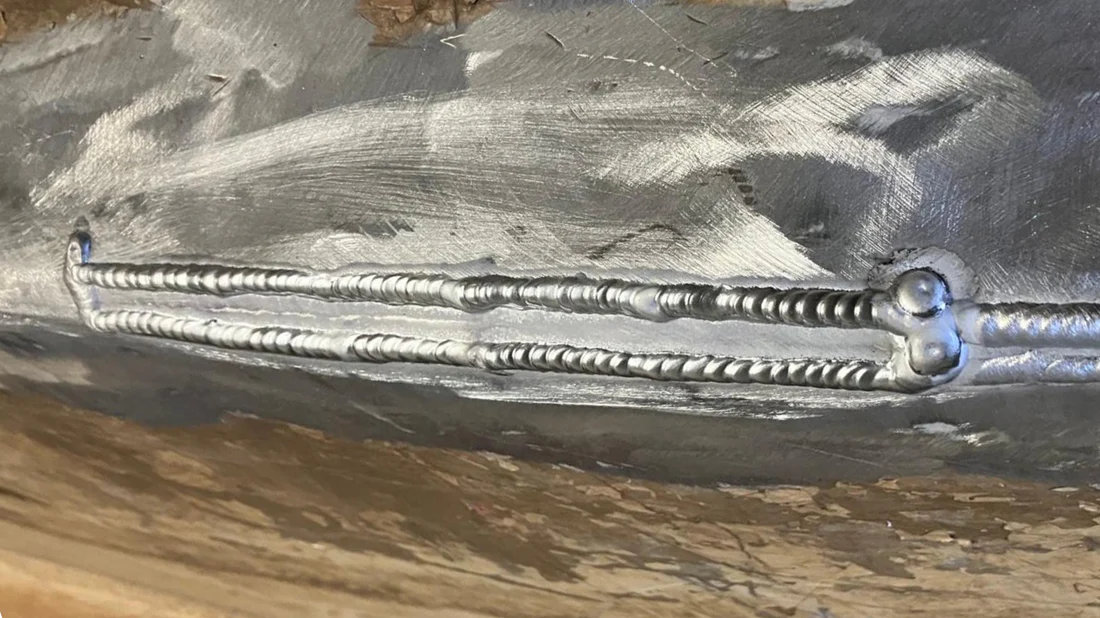A long straight weld